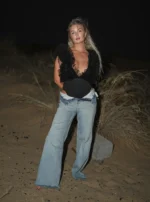 Bodysuit with Open Ruffled Bodice