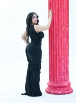 Long ruffled sleeveless dress