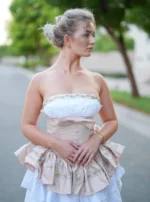 Short dress with two layers of ruffled fabric - Image 4