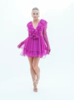 Short tulle dress with open neckline - Image 3