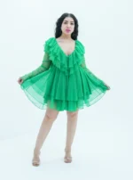 Short tulle dress with open neckline - Image 6