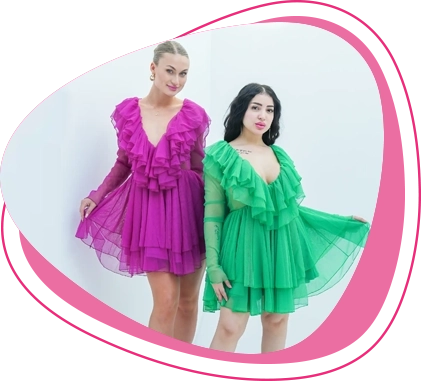 Short tulle dress with open neckline