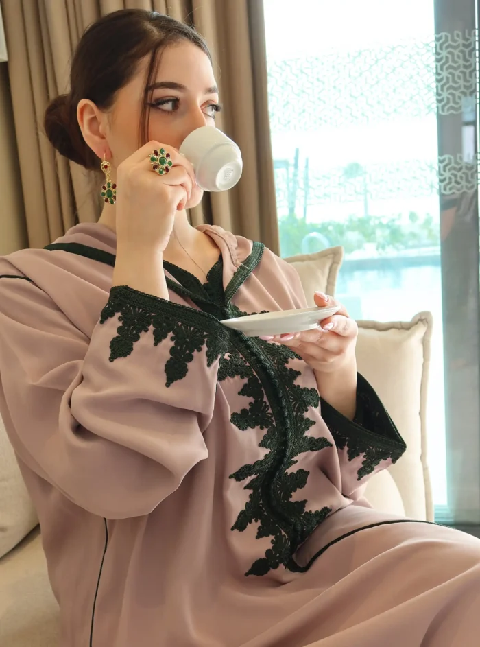 Jellaba Nude & Green Two Pieces - Image 4