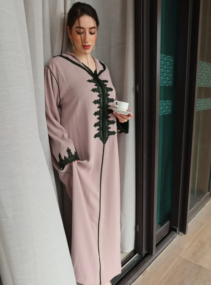 Jellaba Nude & Green Two Pieces - Image 2