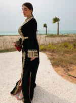 Velvet Caftan Dark Green - Image 3