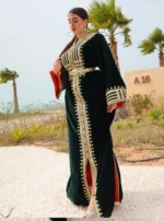 Velvet Caftan Dark Green - Image 2